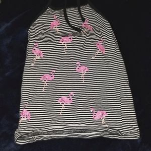 Justice Halter Top with Flamingos